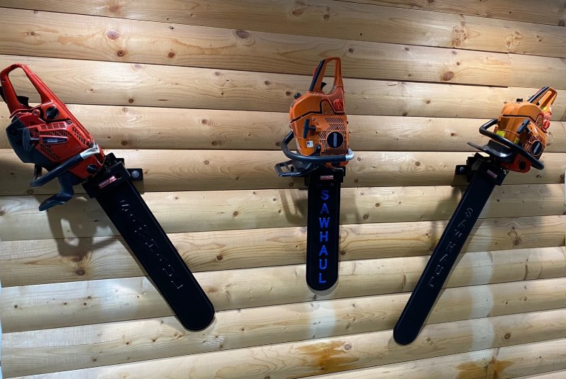 chainsaw holder on wall