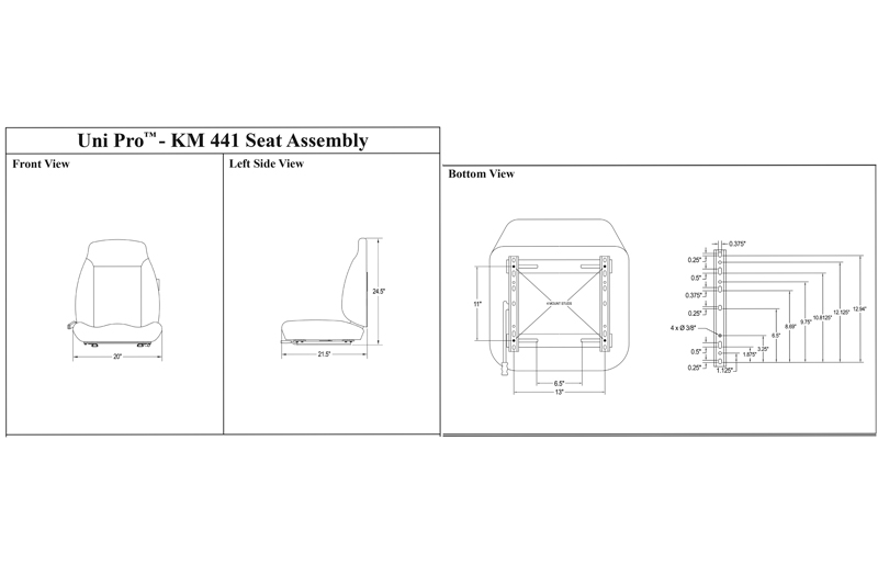 install info for tractor-seat-km441-4