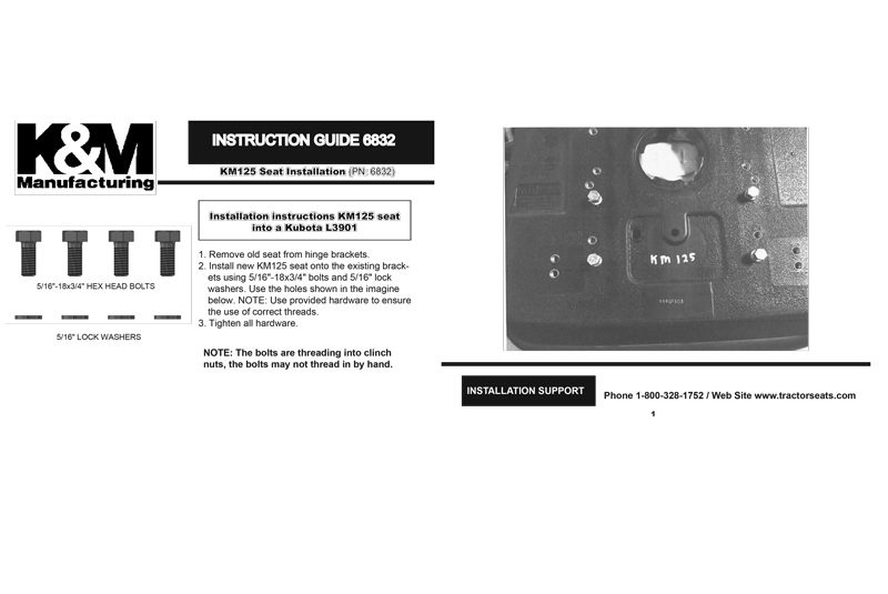 tractor-seat-km125-6832 instructions