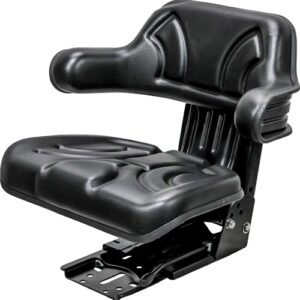 Tractor Seat With Flip-up Hinge Bracket & Armrests; Compatible With Kubota L3030, L3130, L3430, L3830, L4030, L4330, L34630, L5030, L3040, L3240, L3540, L3940, L4040, L4240, L4740; 230015BK+901001-A