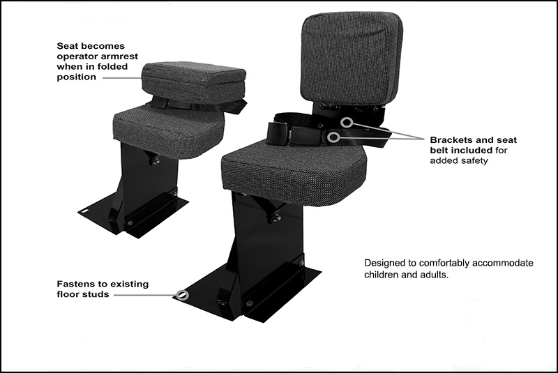 thumbnail interactive-video image 1 of Atlantic Black Tractor Seat With Frame Fits IH Models 140 Cub 100 300 350 130 1 of 2